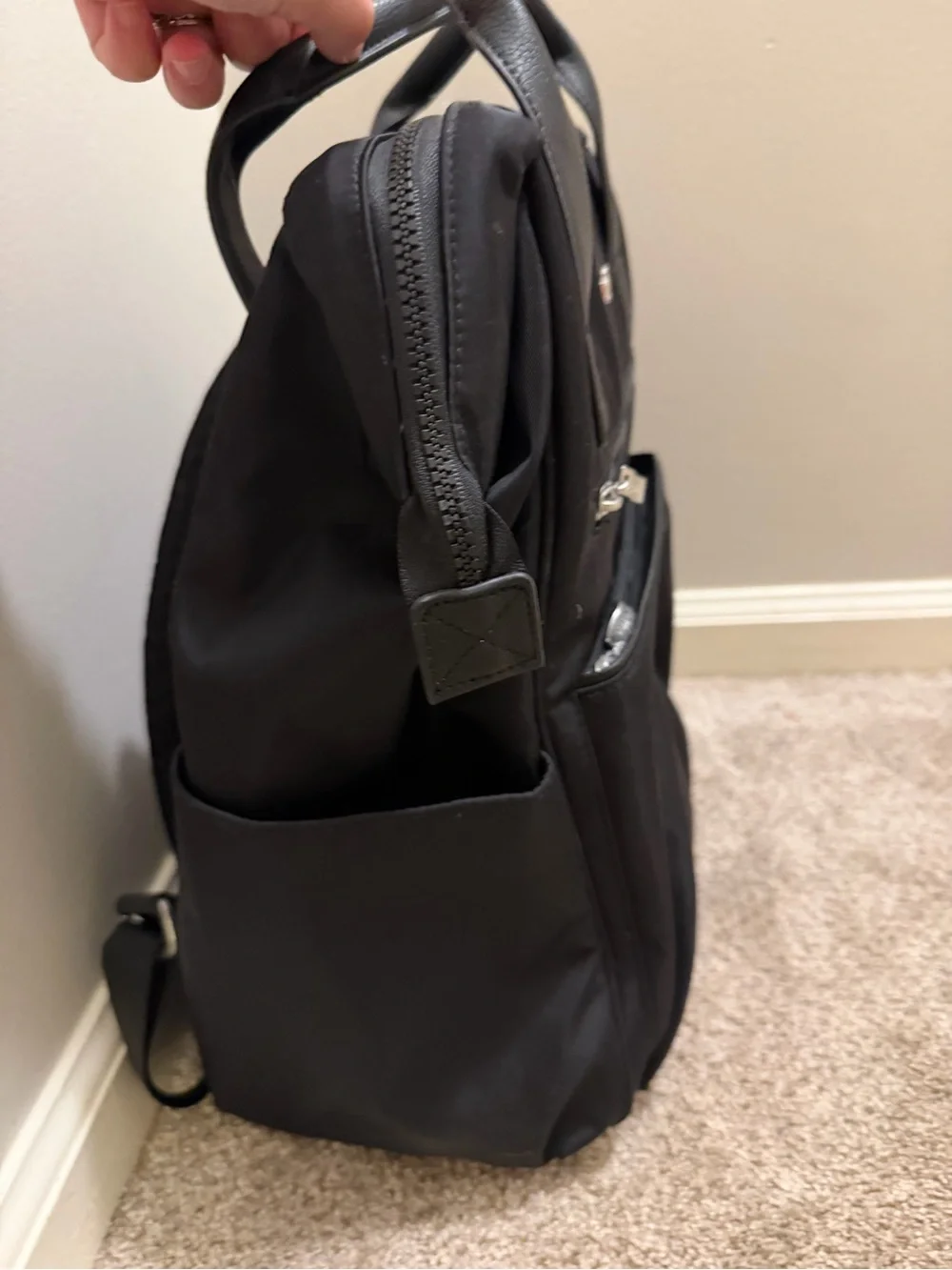 Baggallini Black Nylon Backpack with Top Handles